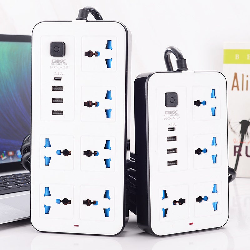 International Universal Socket British Standard Usb Multi-Purpose Power Strip European Standard Multi-Socket Panel Switch Power Strip - Image 3
