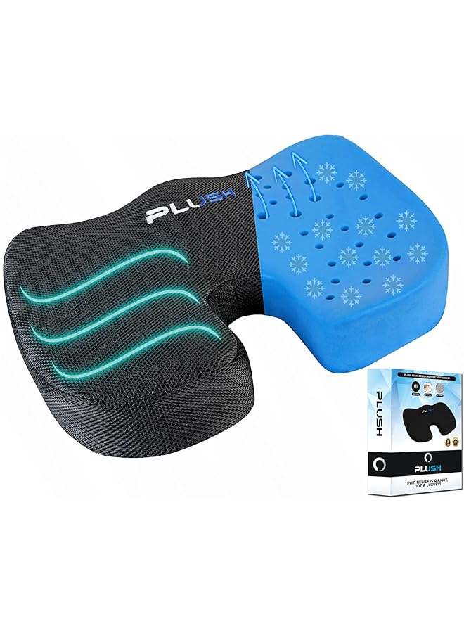 erorex Plush Gel Infused Memory Foam Seat Cushion With Cooling Technology For Coccyx Pain Relief Pillow For Sciatica Hemorrhoids Comfort While Gaming Or Working From Home - Image 4