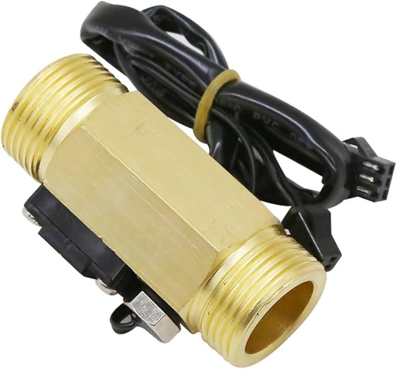 1 2 بوصة مستشعر تدفق التوربينات من النحاس الأصفر مستشعر تدفق المياه DC 5-18V 1.75MPa - Image 3