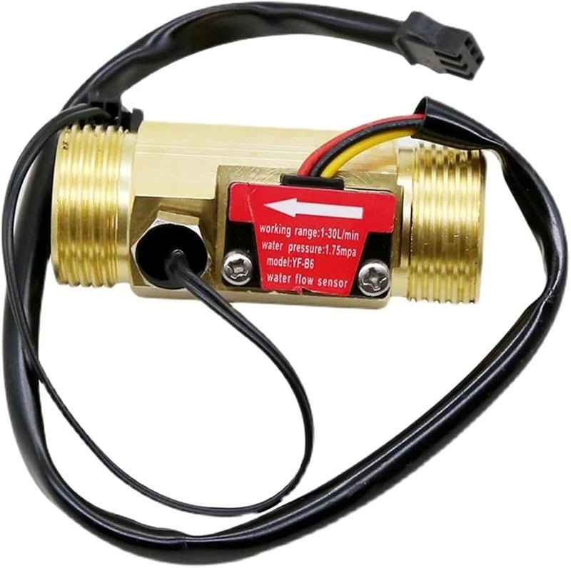 1 2 بوصة مستشعر تدفق التوربينات من النحاس الأصفر مستشعر تدفق المياه DC 5-18V 1.75MPa - Image 5