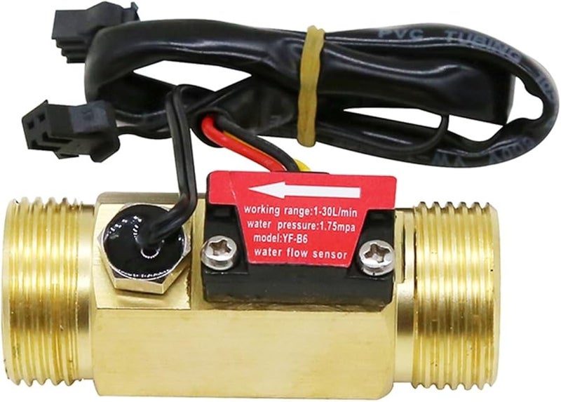 1 2 بوصة مستشعر تدفق التوربينات من النحاس الأصفر مستشعر تدفق المياه DC 5-18V 1.75MPa - Image 2