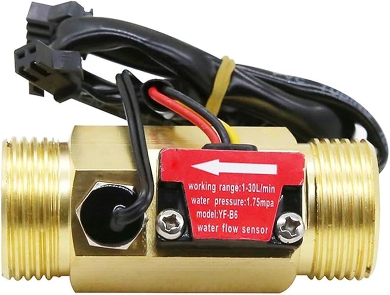 1 2 بوصة مستشعر تدفق التوربينات من النحاس الأصفر مستشعر تدفق المياه DC 5-18V 1.75MPa - Image 4