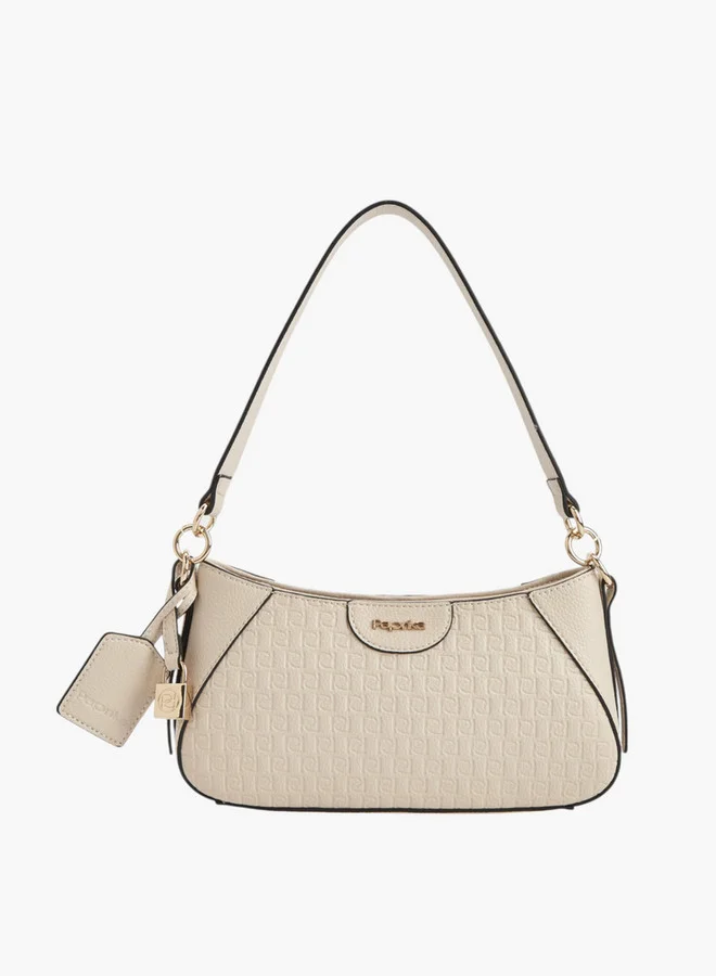 بابريكا Monogram Embossed Shoulder Bag with Detachable Strap and Zip Closure