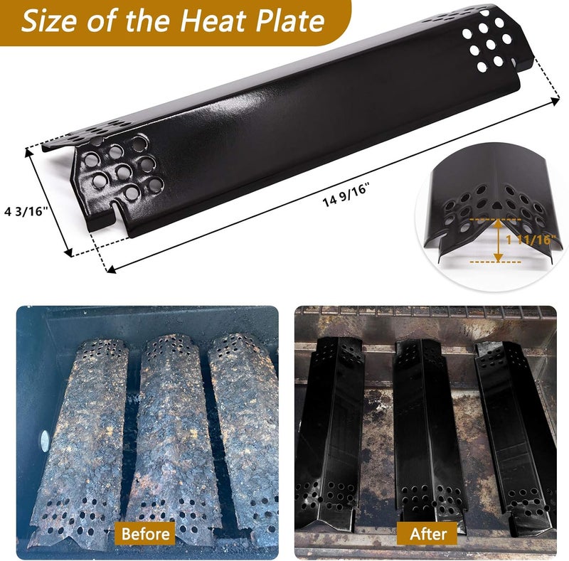 Adviace Grill Replacement Parts for Nexgrill 720-0830H, 4 Pack Grill Burner Tubes and Heat Plate Shields for Home Depot Nexgrill 4 Burner 720-0830H, Nexgrill 720-0864, 720-0864M Gas Grills - Image 5
