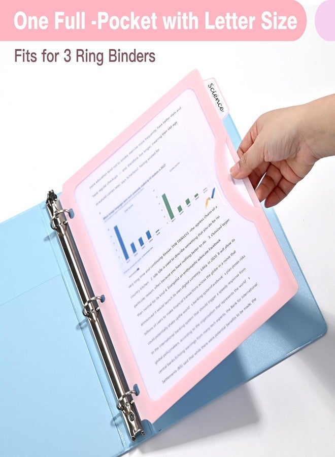 XRUNMIX 30 Counts Dividers for 3 Ring Binder, 5-Tabs Binder Dividers with Pocket for US Letter Size, 5 Pastel Recipe Binder Dividers with 1/5 Cut Tabs for Back to School/Office/Home, Pastel Color (6) - Image 3