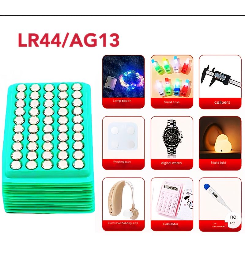 50pcs LR44 AG13 A76 357 1.5V Alkaline Button Batteries for Watches and Toys - Image 2
