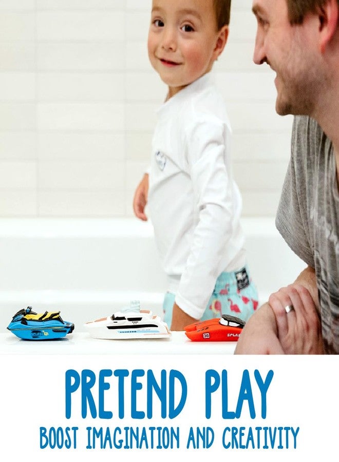 SplashEZ Bath Toy Boats for Toddlers, Mold Free Boat Bath Toys for Kids & Toddlers, No Hole for Water Floating Ships for Bathtub, Pool, Shower for Boys & Girls, 3-Pack: Jet Ski Yacht Catamaran - Image 5