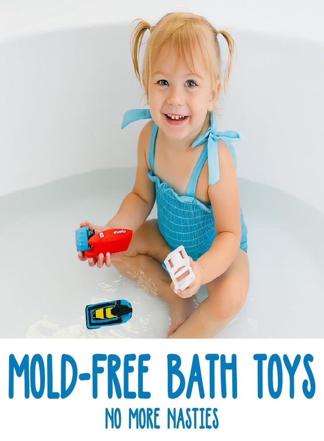 SplashEZ Bath Toy Boats for Toddlers, Mold Free Boat Bath Toys for Kids & Toddlers, No Hole for Water Floating Ships for Bathtub, Pool, Shower for Boys & Girls, 3-Pack: Jet Ski Yacht Catamaran - Image 2