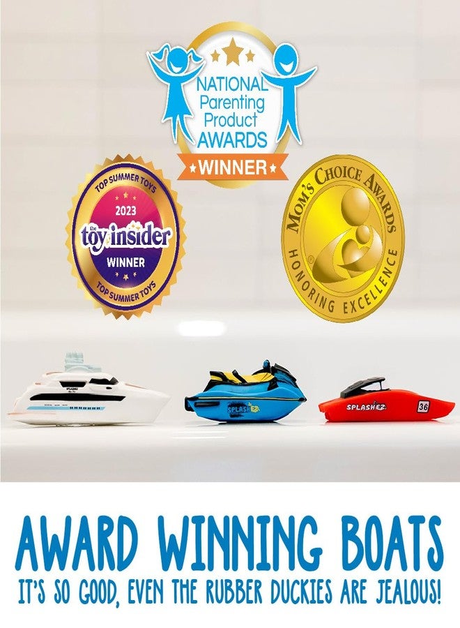 SplashEZ Bath Toy Boats for Toddlers, Mold Free Boat Bath Toys for Kids & Toddlers, No Hole for Water Floating Ships for Bathtub, Pool, Shower for Boys & Girls, 3-Pack: Jet Ski Yacht Catamaran - Image 3
