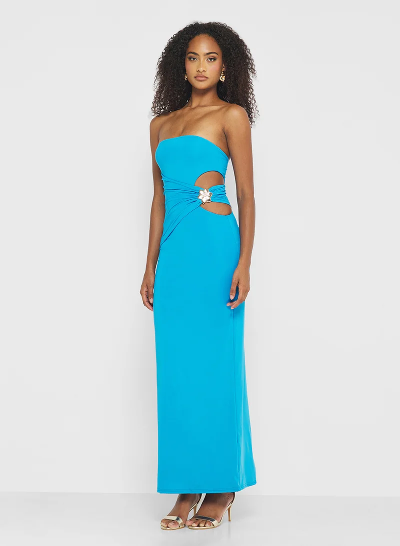 Ginger Bandeau Cutout Detail Draped Dress