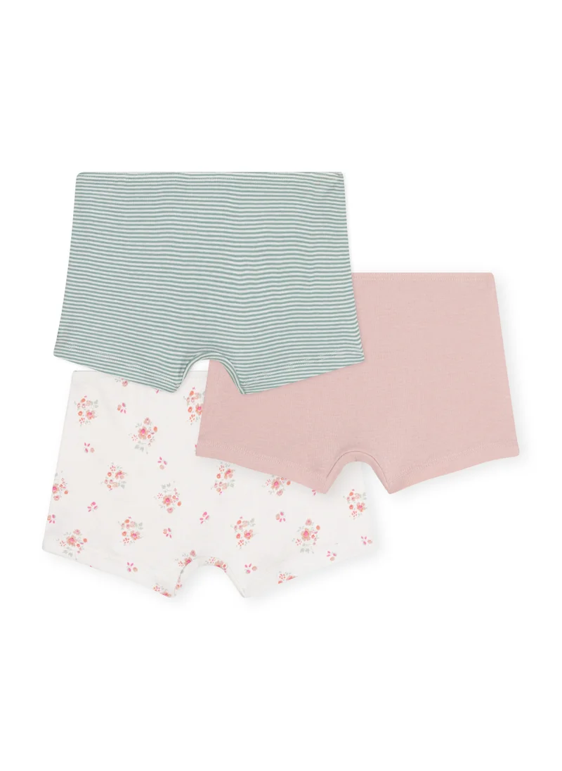 Petit Bateau Children's floral cotton shorties - 3-pack