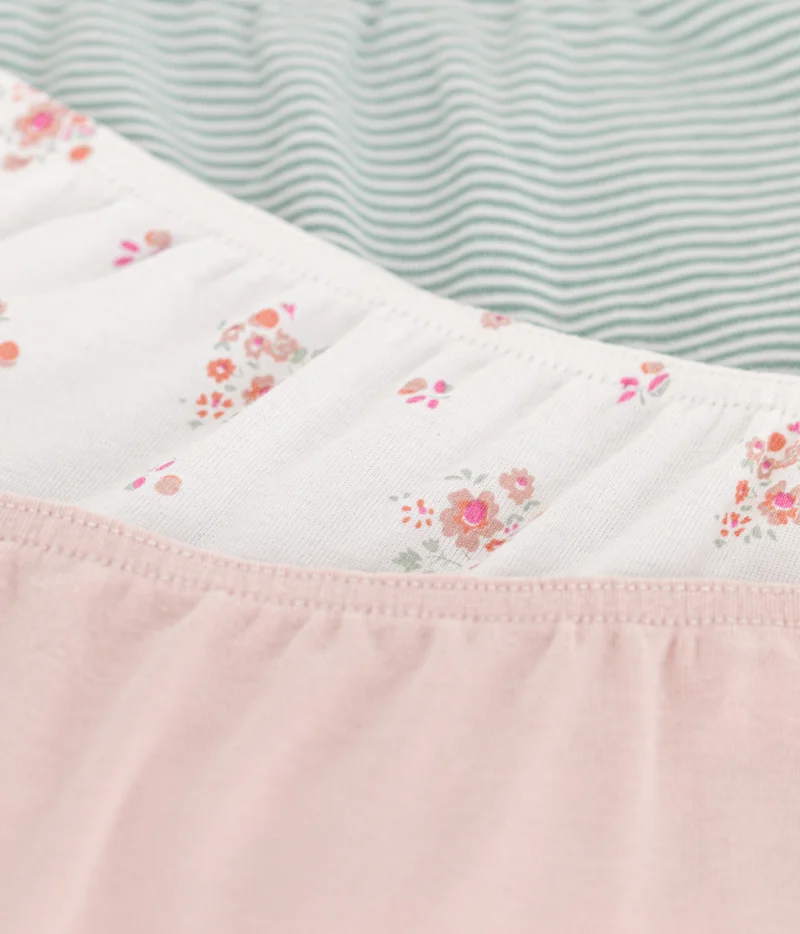 Petit Bateau Children's floral cotton shorties - 3-pack