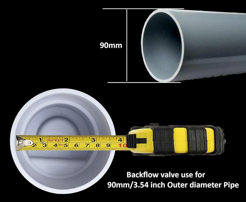 ES EKSAFAR ESEKSAFAR 2pc 90mm Drain pipe cap,PVC Backflow Valve, Anti Rats Cockroaches, Hose Non Return Water Valve Use For 90mm / 9cm/ 3.54 inch Outer diameter pipe fitting - Image 2