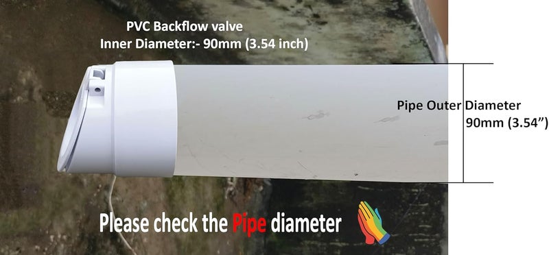 ES EKSAFAR ESEKSAFAR 2pc 90mm Drain pipe cap,PVC Backflow Valve, Anti Rats Cockroaches, Hose Non Return Water Valve Use For 90mm / 9cm/ 3.54 inch Outer diameter pipe fitting - Image 3