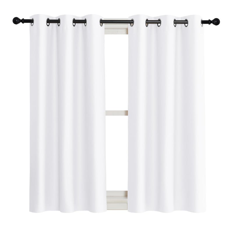 NICETOWN Room Darkening Window Treatment Curtain  Pure White  Single Panel  42 by 45  Energy Smart Thermal Insulated Block Out Sunlight Shade & Blind for Bedroom with Grommet Ring Top - Image 2