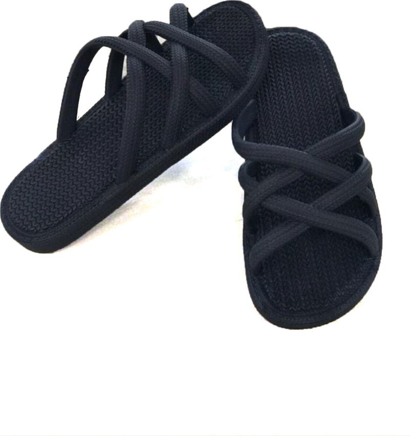 Gezer 12494 Navy Blue Women's Non-Slip Knitted Slippers 