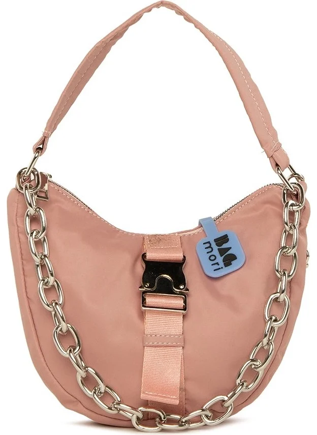 Bagmori Powder Metal Lockable Oval Design Chain Bag