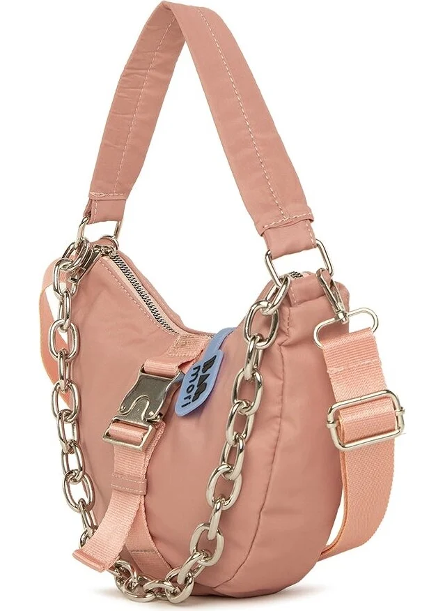 Bagmori Powder Metal Lockable Oval Design Chain Bag