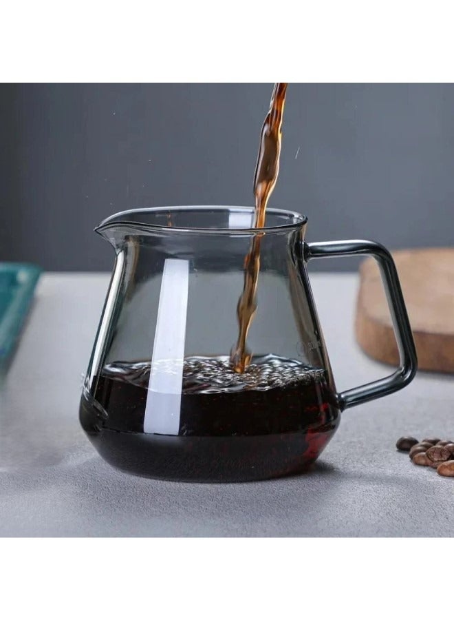 رانك  سيرفر ابريق تقديم القهوة زجاجي اسود سعة 400 مل للاستخدام اليومي في المنزل والمكتب هدية عملية لمحبي القهوة - Image 1