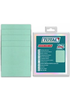 TOTAL Super Total Sanding Sheet Set - 50 Pcs (145x114mm) for Wood, Metal, Glass & More - Includes P40, P80, P120, P180 Grits - Double Blister Pack  - Image 2