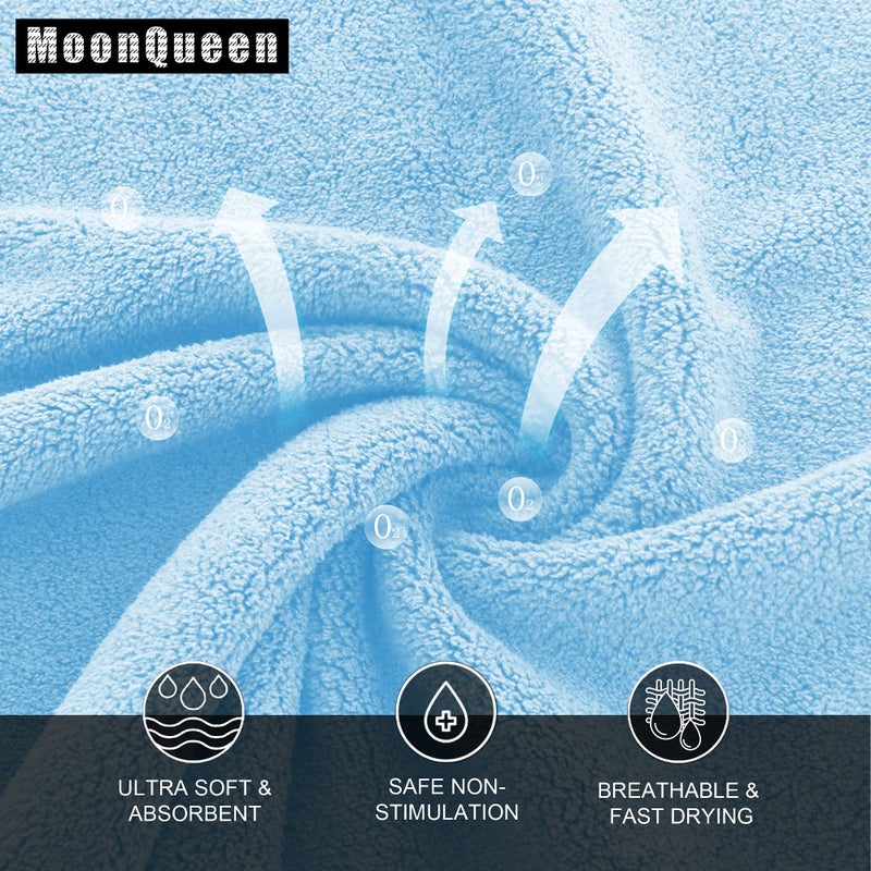 MOONQUEEN Ultra Soft Premium Washcloths Set - 12 x 12 inches - 24 Pack - Quick Drying - Highly Absorbent Coral Velvet Bathroom Wash Clothes - Use as Bath, Spa, Facial, Fingertip Towel (Aquamarine) - Image 2