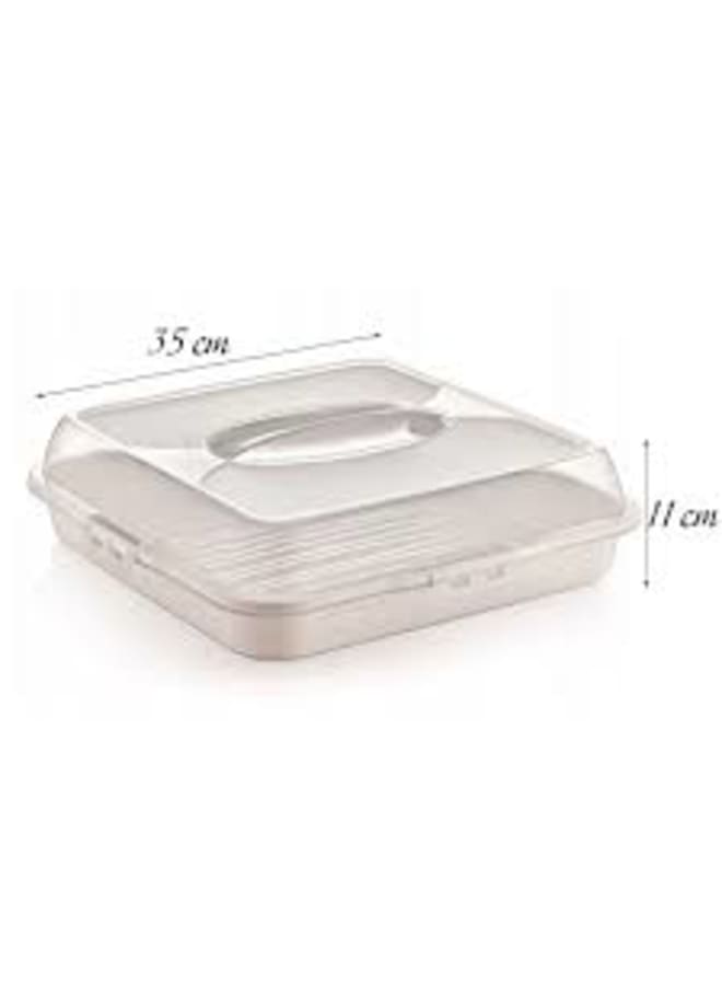 Dunya Plastik Square 13.5" Pasta - Borek KABI Party Butler Carry Caddy BPA Free Lock & Fresh - Image 5