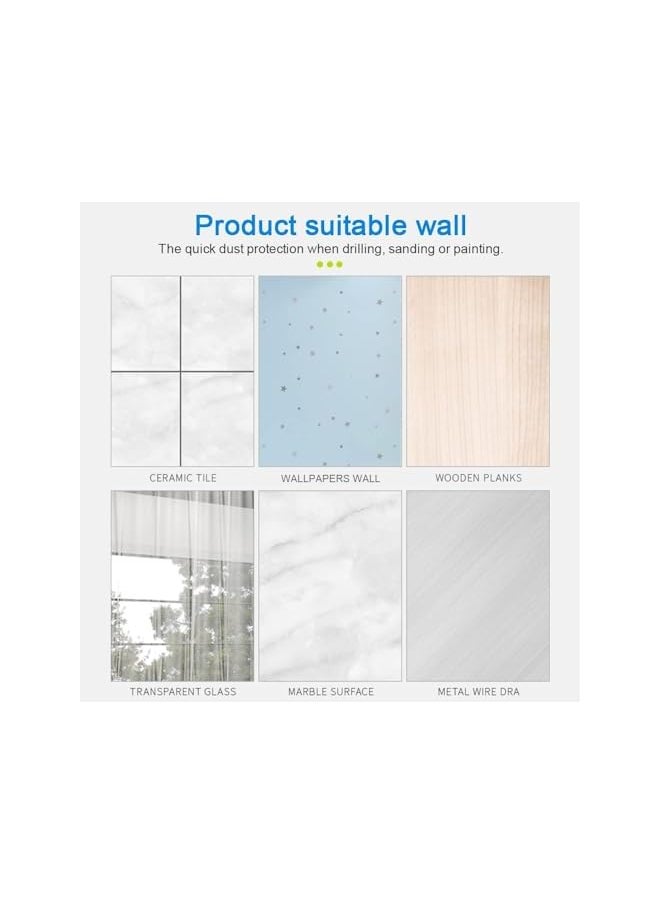 PROMASS - promass 5 Rolls Dust Sheets Roll Plastic Masking Film Rolls Pre-Taped Dust Sheets Adhesive Dust Sheet Roll Dust-Proof & Waterproof Shields for Painting, Decorating, Furniture Covering (55cm*20m)100pcs - Image 1