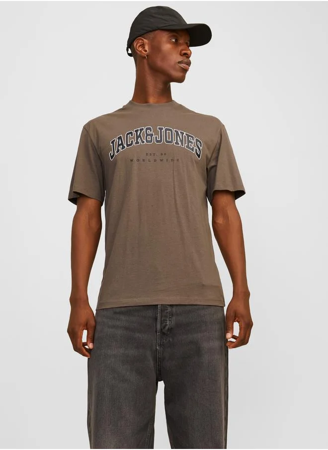 JACK & JONES Logo Print Crew Neck T-Shirt
