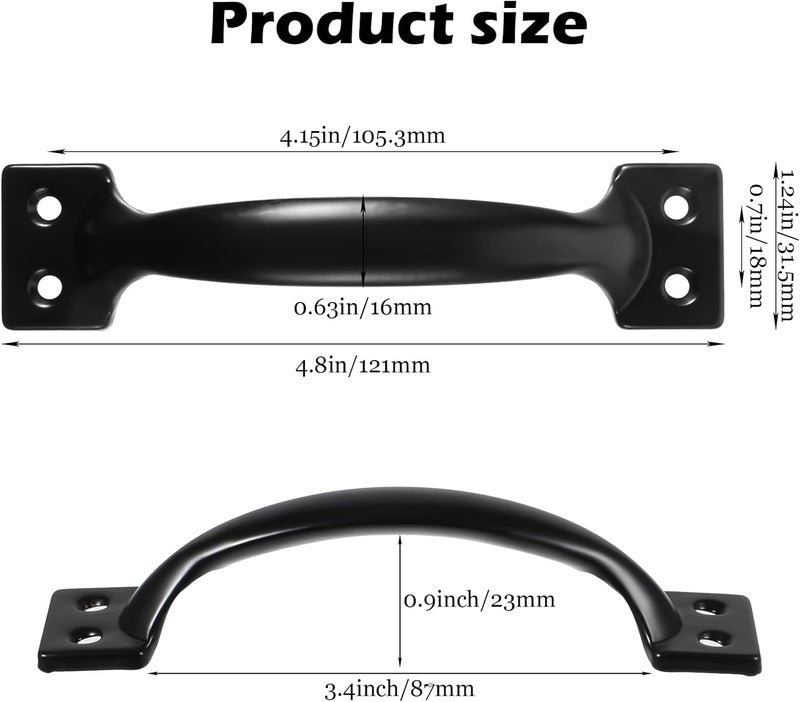 ElevateTech 6PCS 5" Rustic Gate Handle Iron Hardware Handle Pull with Screw Ornamental Gate Pull Handles Vintage Barn Door Pulls Outdoor Kitchen Hardware for Wooden Fence Cupboard Dresser - Image 2