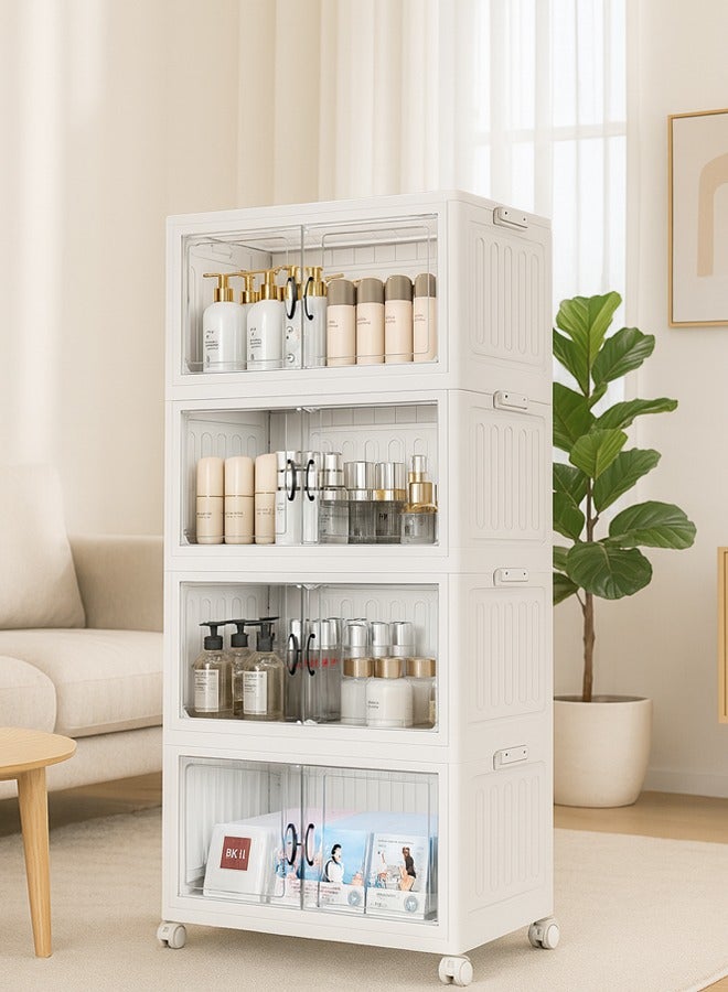 Generic 4-Layer Foldable Storage Cabinet, Dust-Proof Storage Cabinet, Strong Sealing, Suitable for Storing Various Items  - Image 1
