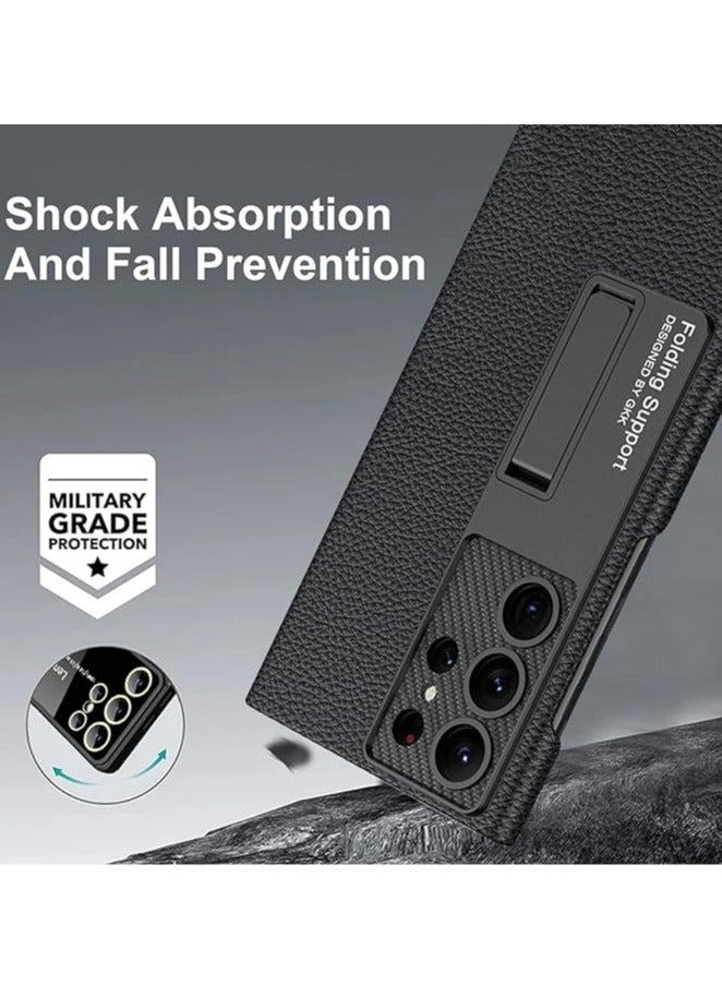 Samsung Galaxy S24 Ultra Case with Bracket, 【With Tempered Glass Screen Film】 Full Shock Protection Slim Case for Samsung Galaxy S24 Ultra 5G - Image 4