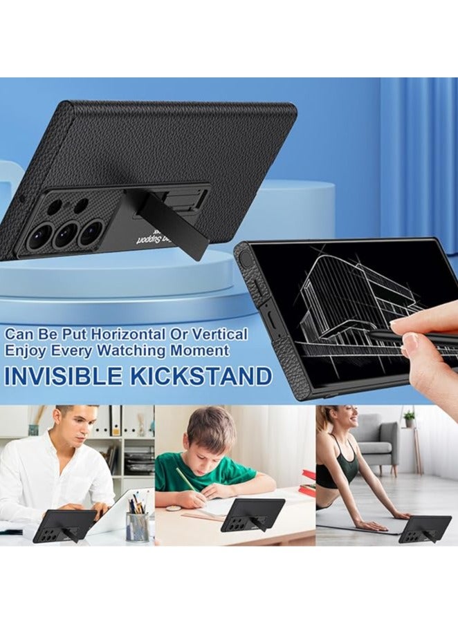 Samsung Galaxy S24 Ultra Case with Bracket, 【With Tempered Glass Screen Film】 Full Shock Protection Slim Case for Samsung Galaxy S24 Ultra 5G - Image 2