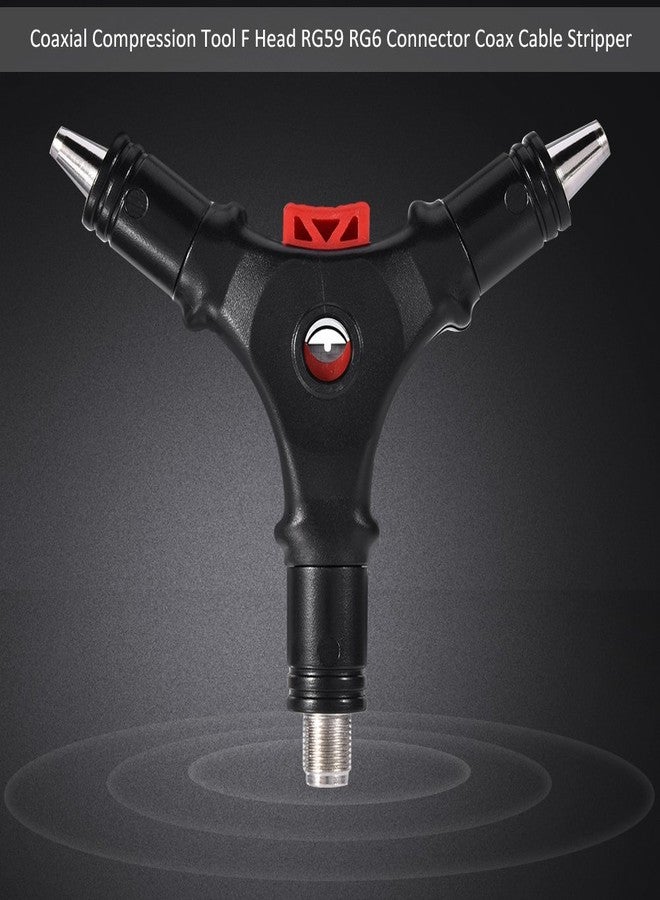 Serounder 3 in 1 F Plug Coaxial Compression Tool F Head RG59 RG6 Connector Coax Cable Stripper Coaxial Installation Fitting Tool for Digital TV - Image 2