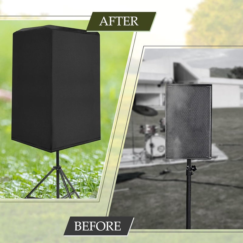 Dust-proof audio protective cover, outdoor vertical speaker storage bag, black 13 * 15 * 22inch (33 * 38 * 56cm) - Image 4