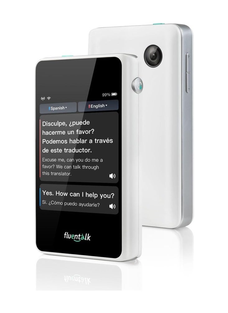 Timekettle - Fluentalk Timekettle T1 Mini Translator Device - Instant Language Translator for Travelling - No WiFi Needed, Built in 1-Year Global Mobile Data, Supports 40 Languages and Photo Translation (White) - Image 1