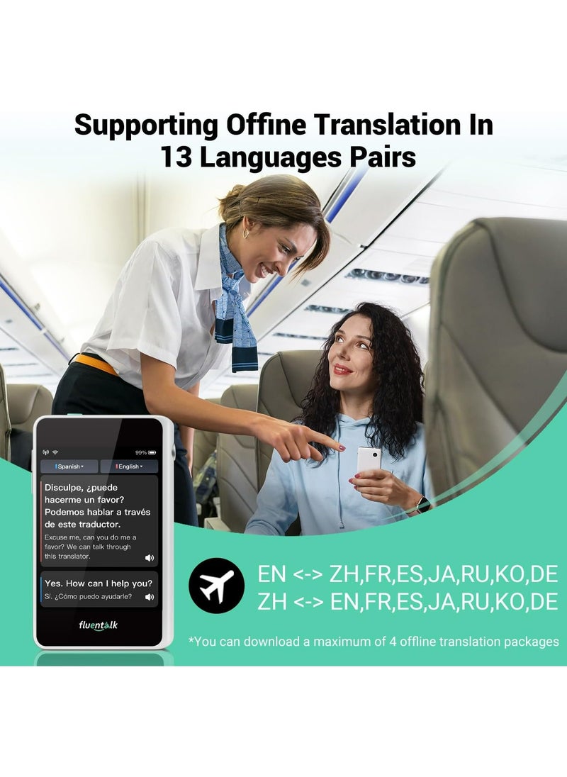 Timekettle - Fluentalk Timekettle T1 Mini Translator Device - Instant Language Translator for Travelling - No WiFi Needed, Built in 1-Year Global Mobile Data, Supports 40 Languages and Photo Translation (White) - Image 1