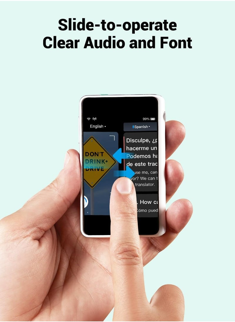Timekettle - Fluentalk Timekettle T1 Mini Translator Device - Instant Language Translator for Travelling - No WiFi Needed, Built in 1-Year Global Mobile Data, Supports 40 Languages and Photo Translation (White) - Image 1