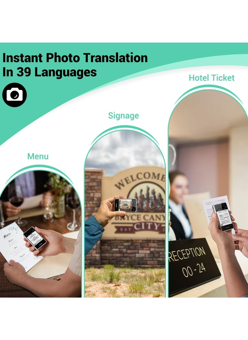 Timekettle - Fluentalk Timekettle T1 Mini Translator Device - Instant Language Translator for Travelling - No WiFi Needed, Built in 1-Year Global Mobile Data, Supports 40 Languages and Photo Translation (White) - Image 1
