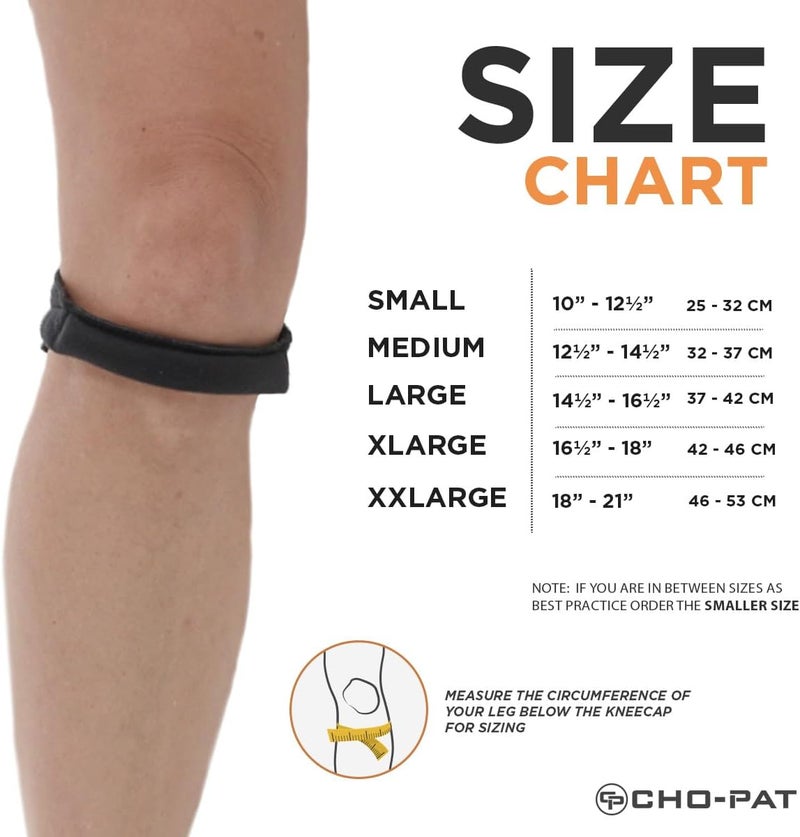 Cho-Pat Small Black Original Knee Strap for Pain Relief and Support - Image 2