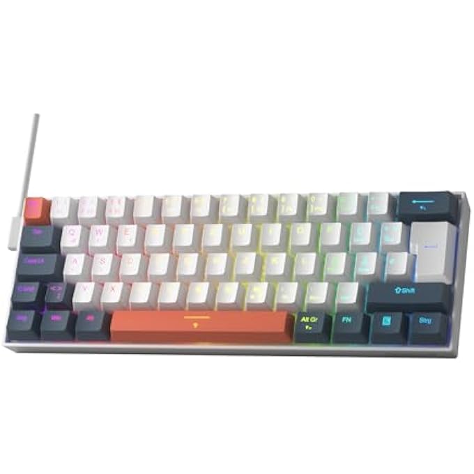 rayihni K617 HE 8000HZ RAPID TRIGGER KEYBOARD, QWERTZ LAYOUT WIRED RGB 60% GAMING KEYBOARD WITH MAGNETIC SWITCHES, ULTRA COMPACT 62 KEYS, ADJUSTABLE OPERATING WAY, SOFTWARE SUPPORTED - Image 1
