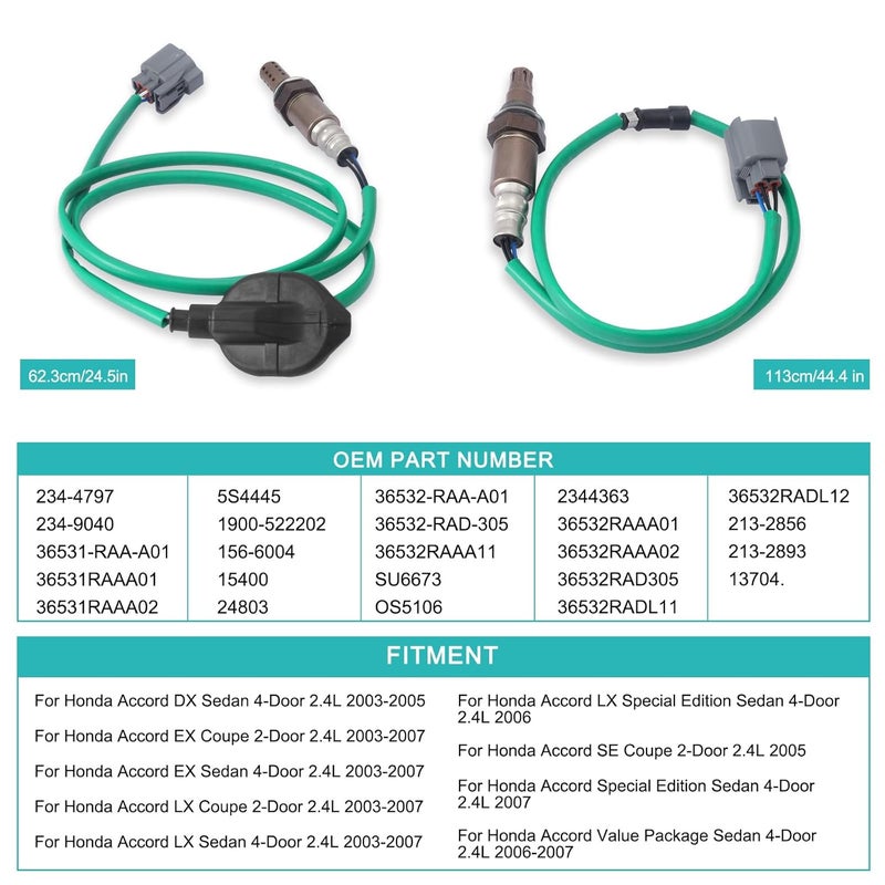 AULINK 2 PCS Oxygen Sensor Upstream & Downstream for Honda Accord & Acura TSX (2.4L Only) - Image 5