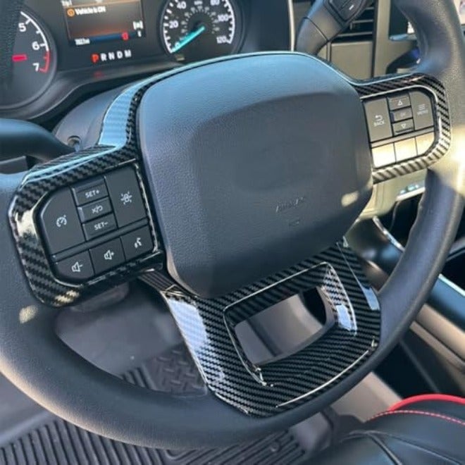 Keptrim for F-150 ABS Carbon Fiber Steering Wheel Cover Trim for 2015 2016 2017 2018 2019 2020 Ford F150, for 2017-2022 F250 F350, for 2018-2021 Ford  Expedition - Image 4