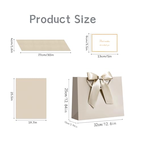 JMANNI Gift Bag, 1PCS Gift Bags Large with Ribbon and 1 Greeting Cards 2 Tissue Paper, Portable Paper Gift Bag with Handles, Birthday Gift Bags,Present Bags for Wedding Party Mothers Day - Image 2