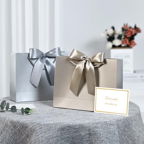 JMANNI Gift Bag, 1PCS Gift Bags Large with Ribbon and 1 Greeting Cards 2 Tissue Paper, Portable Paper Gift Bag with Handles, Birthday Gift Bags,Present Bags for Wedding Party Mothers Day - Image 4
