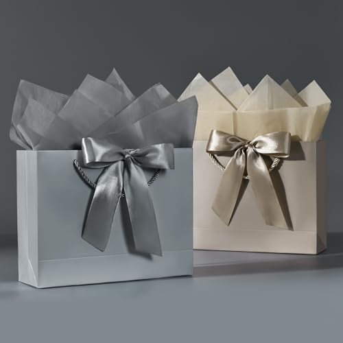 JMANNI Gift Bag, 1PCS Gift Bags Large with Ribbon and 1 Greeting Cards 2 Tissue Paper, Portable Paper Gift Bag with Handles, Birthday Gift Bags,Present Bags for Wedding Party Mothers Day - Image 3