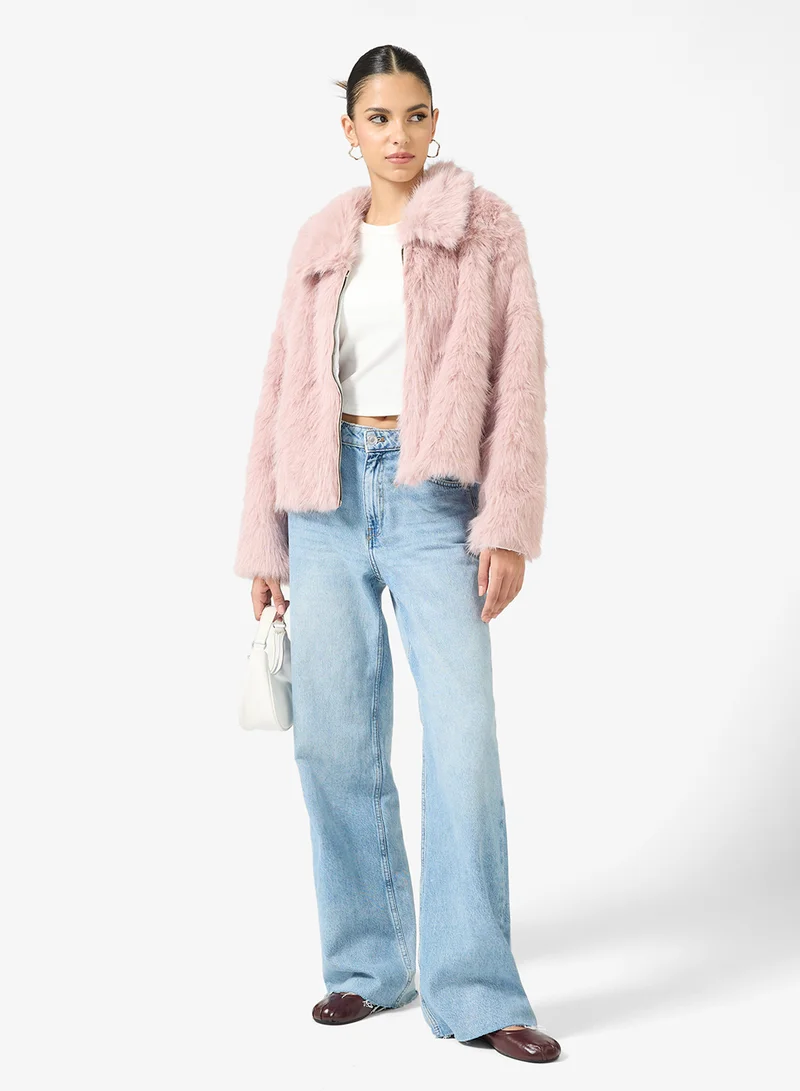Ginger Cozy Faux Fur Short Jacket