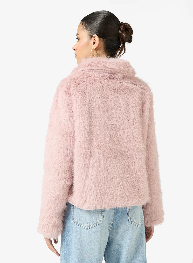 Ginger Cozy Faux Fur Short Jacket