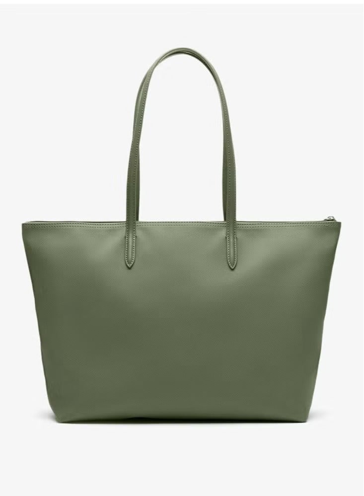 لاكوست حقيبة تسوق كبيرة للنساء 12.12 Concept Zip Tote، حقيبة كتف نسائية محمولة باليد، حقيبة أنيقة متعددة الاستخدامات ذات سعة كبيرة، حقيبة تسوق نسائية، 45 سم * 30 سم * 12 سم - أخضر عسكري - Image 4