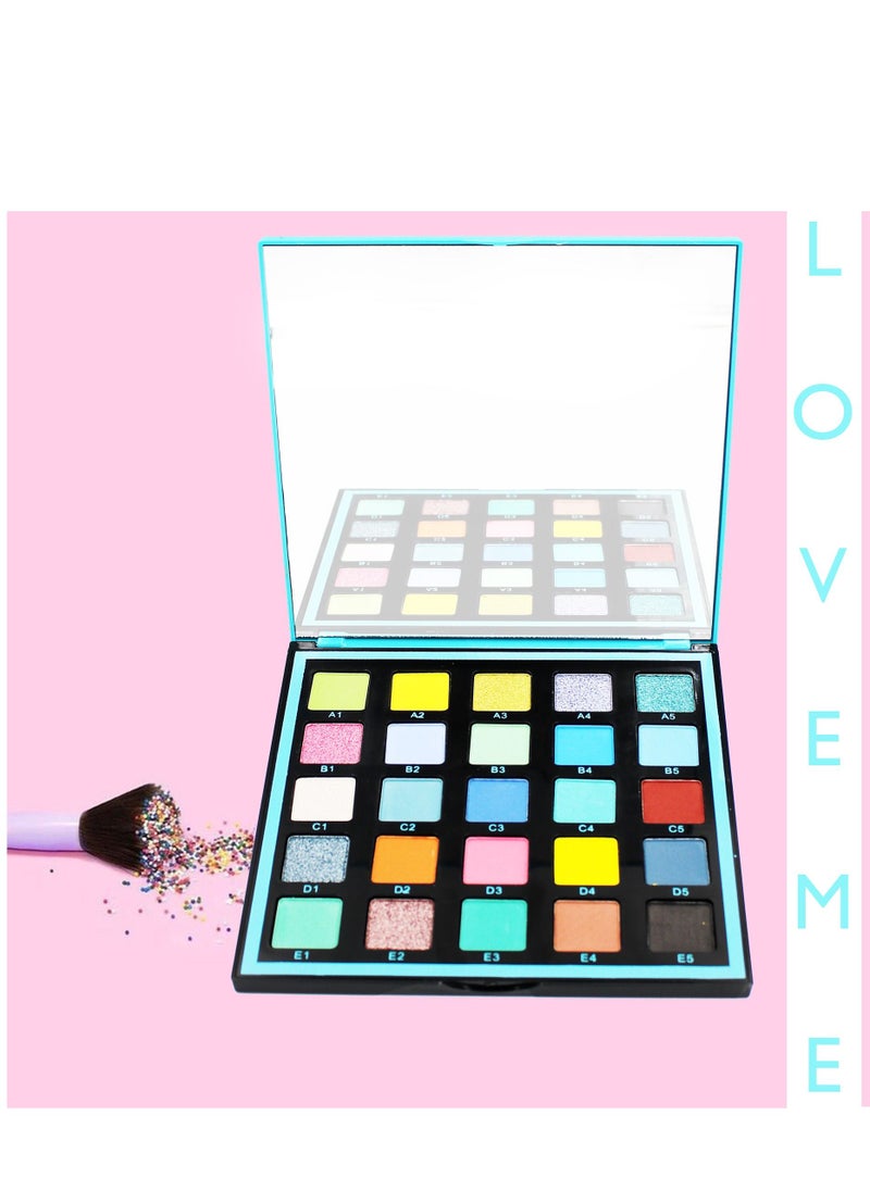 LOVEME - 25 Long Lasting Cyan Colorful Eyeshadow Palette - Image 1