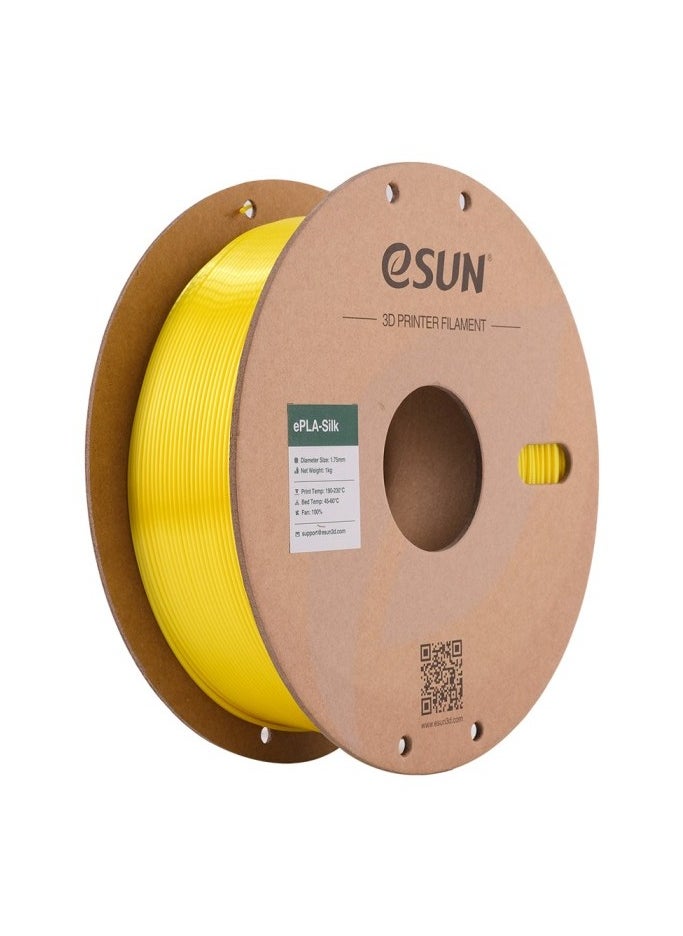 eSUN eSUN eSilk PLA 3D Printer Filament, Dimensional Accuracy +/- 0.05 mm, 1 kg Spool, 1.75 mm, Yellow  - Image 1